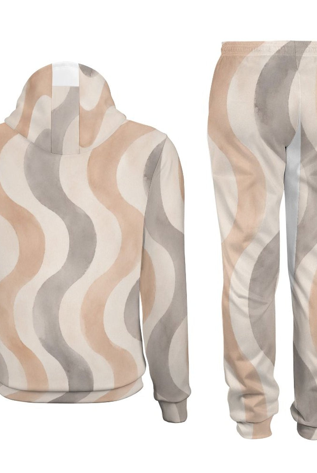 Copacabana unisex hoodie and joggers set in the Sandstone wave print
