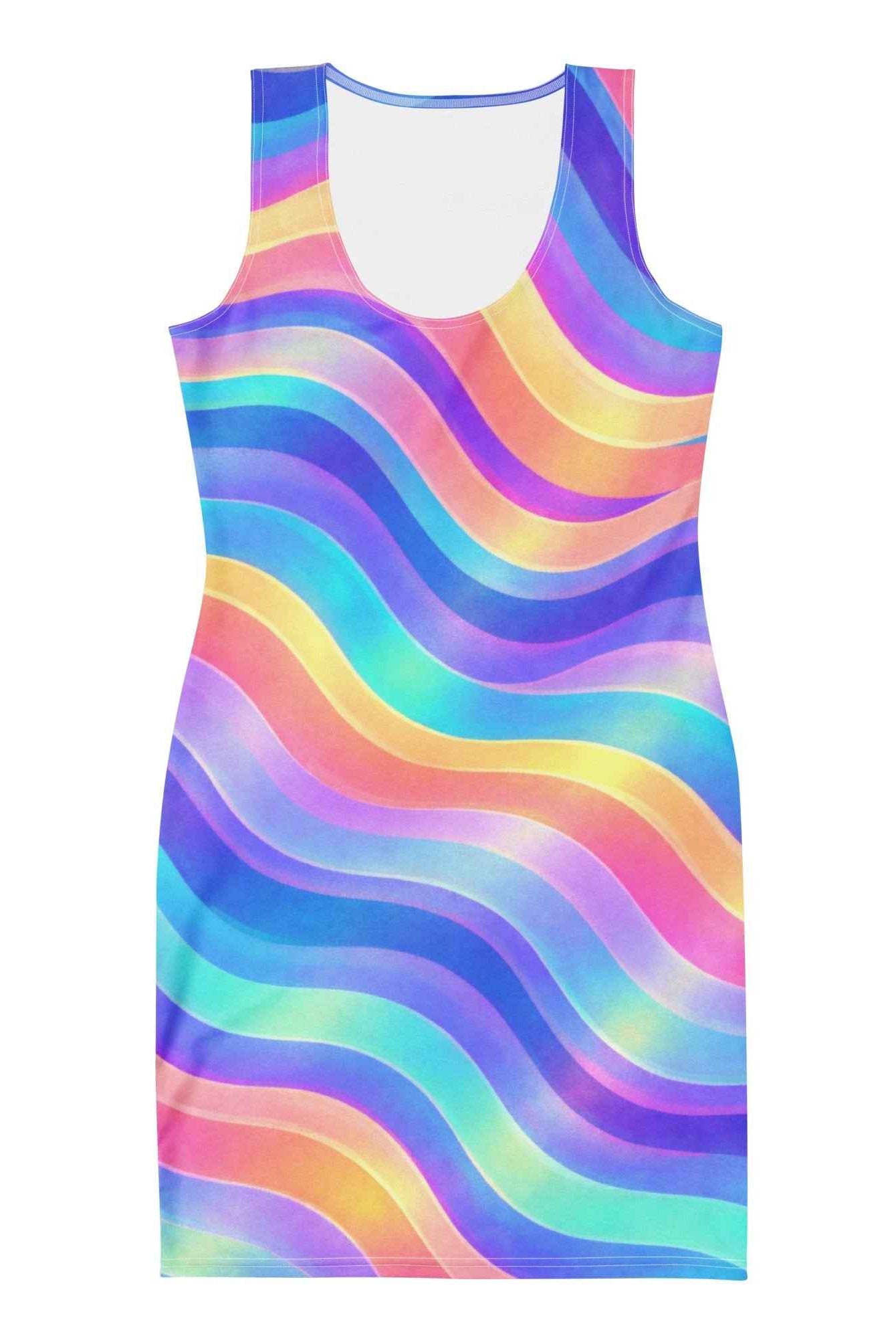 Copacabana Print Bodycon Dress - Holographic