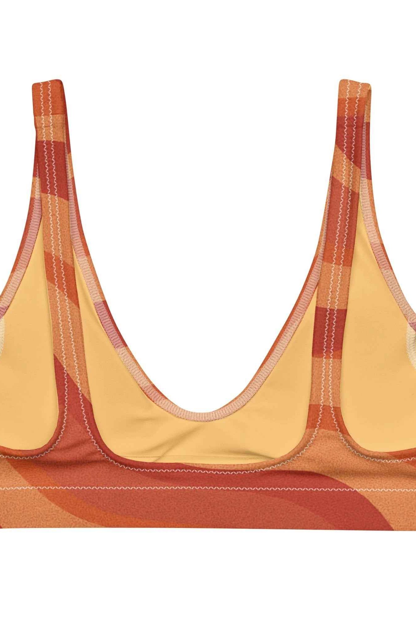 Copacabana Print Recycled Padded Bikini Top - Laranja