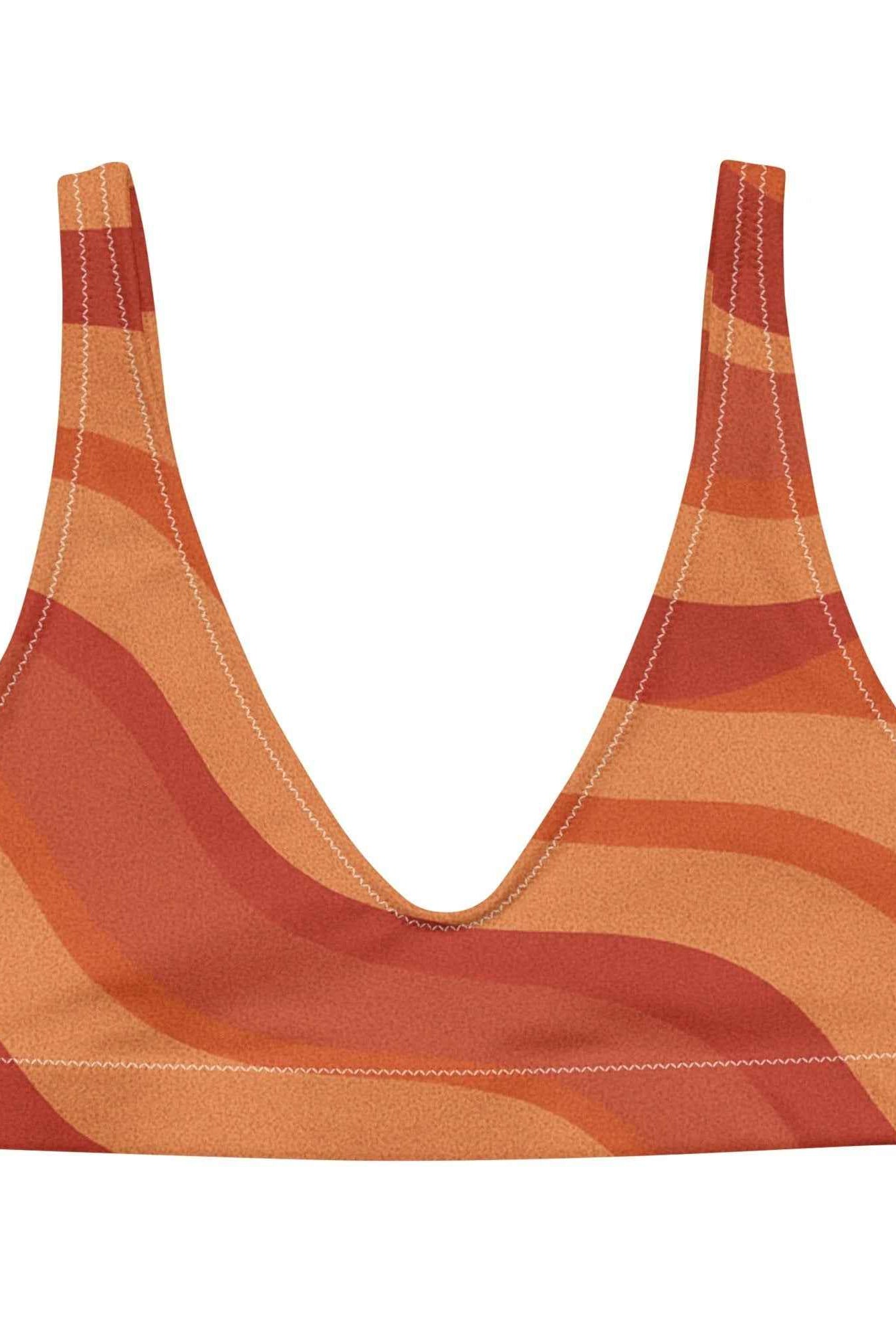 Copacabana Print Recycled Padded Bikini Top - Laranja