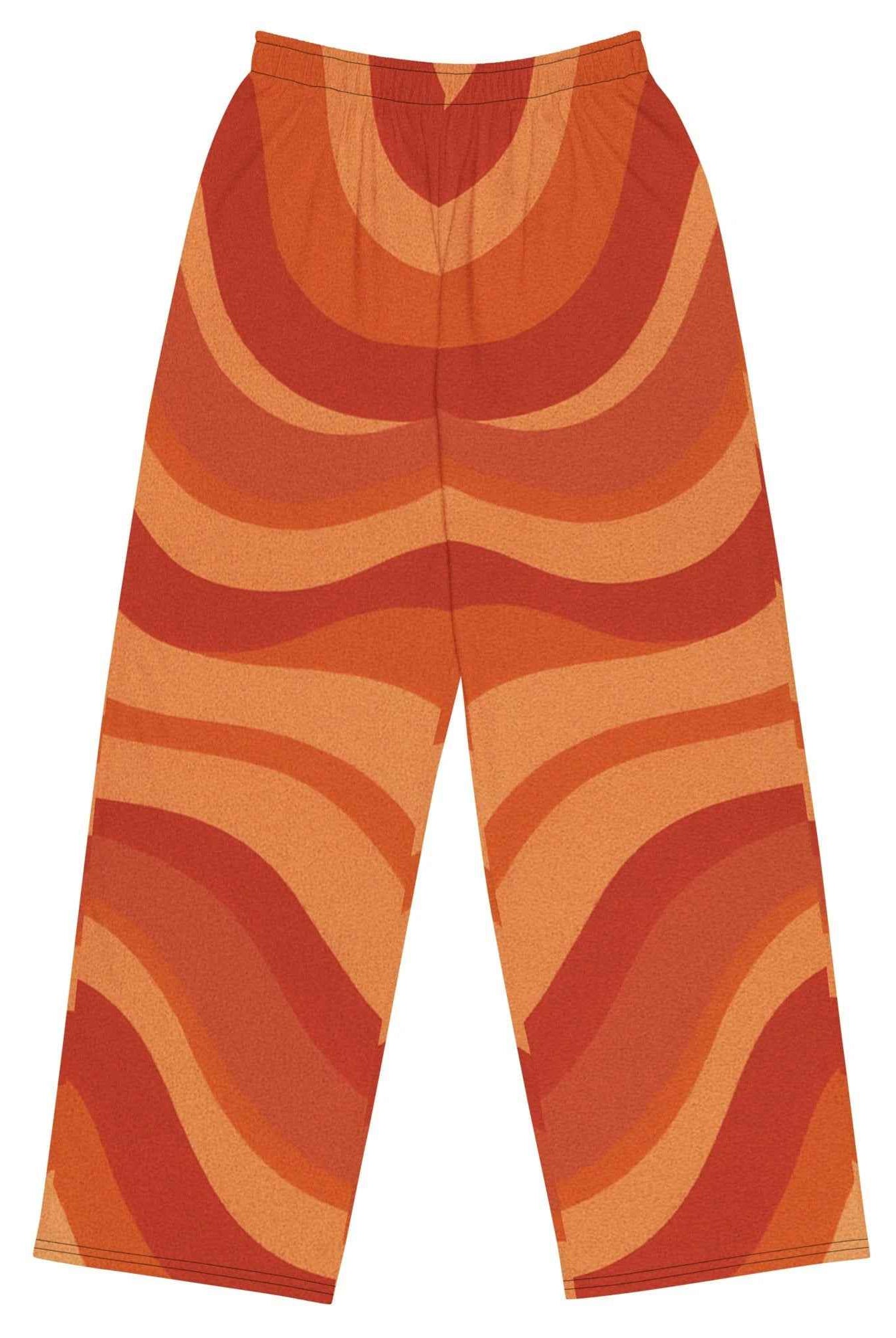 Copacabana Print Wide-Leg Pajama Pants - Laranja