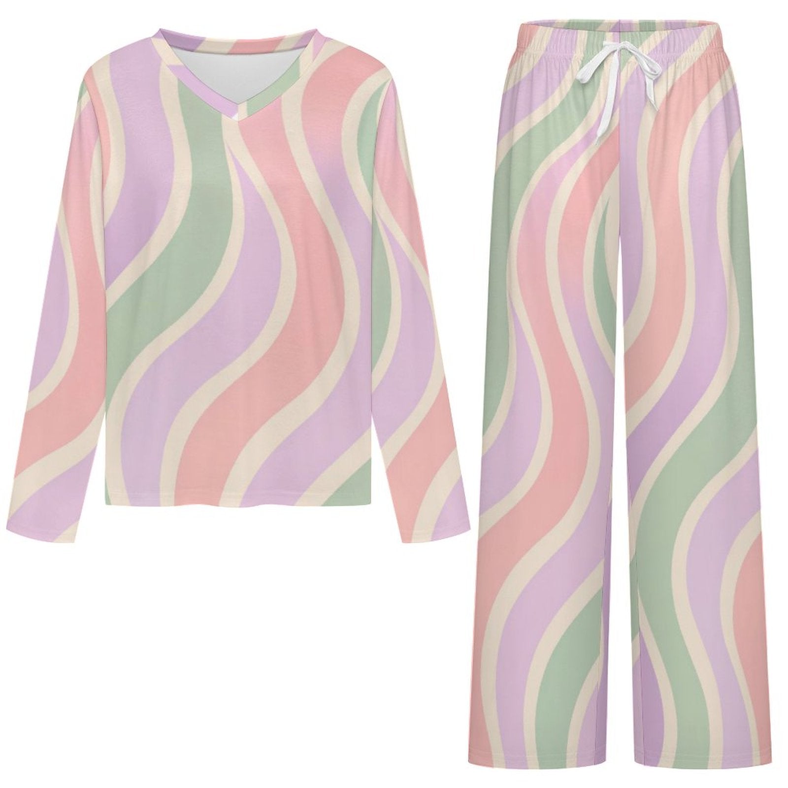 Women's Copacabana V-Neck Pajama Set – Pastel Fantasy