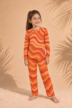 Kids Sleepwear: Copacabana Long-Sleeve Pajama Set – Laranja