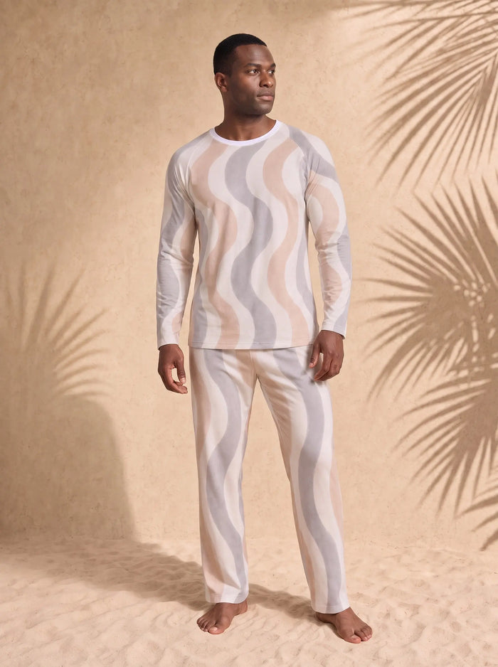 Men's Copacabana Raglan Pajama Set – Dune, front view