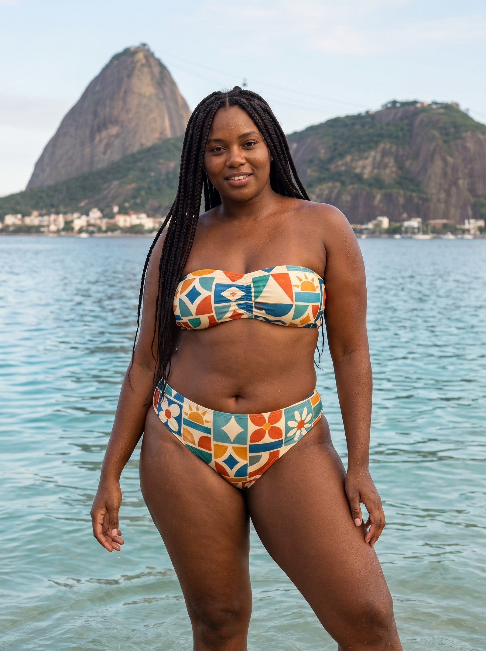 Women's Selaron Print Strapless Bikini - front view