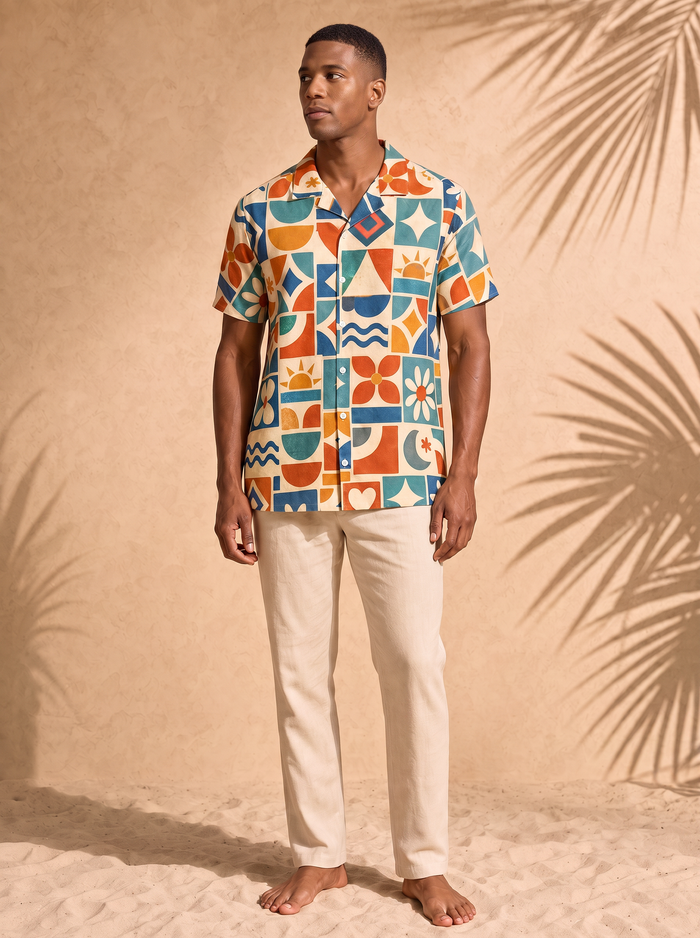 Selarón Print Button-Up Shirt, front view