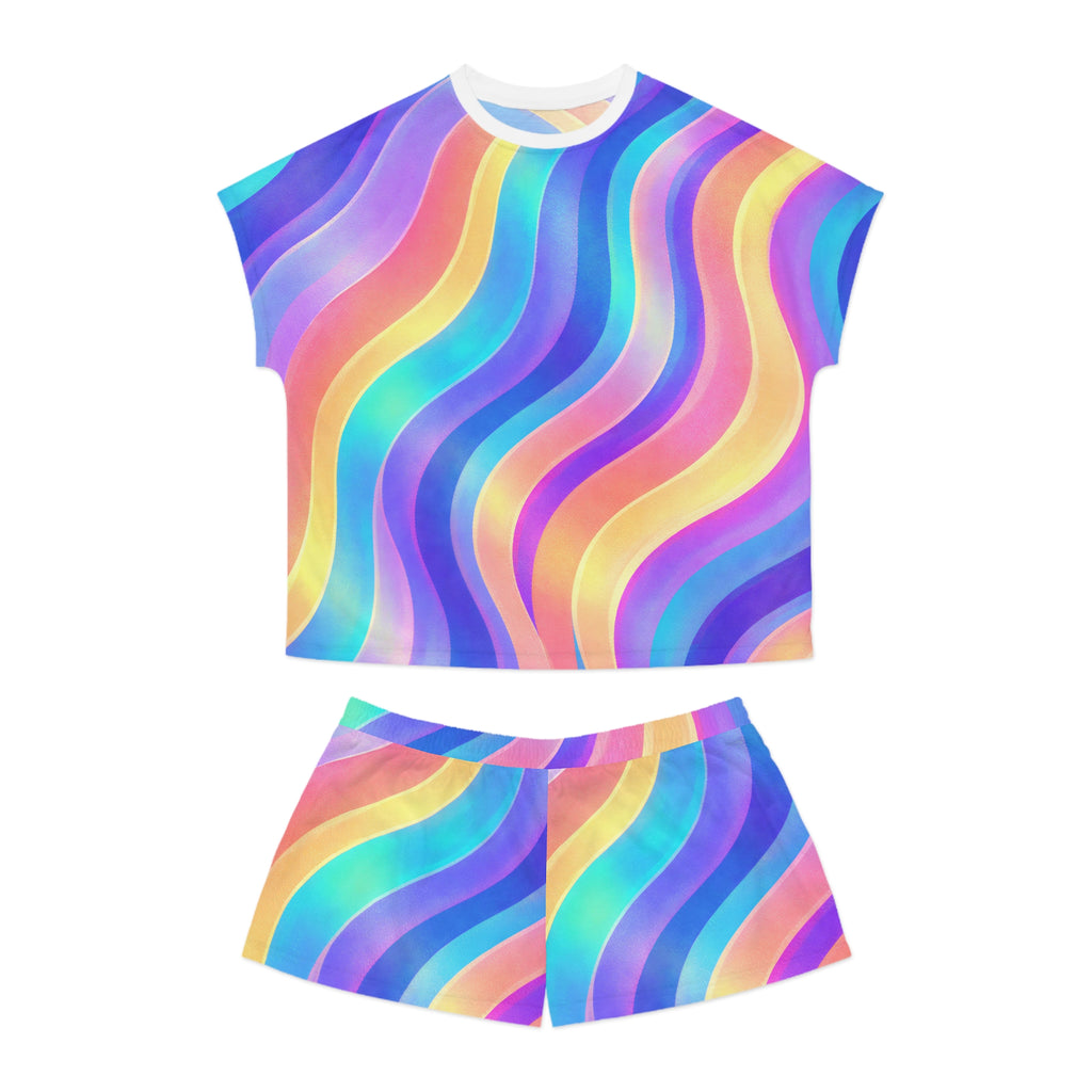 Women's Pink Wave Short Pajama Set — Cozy Sleepwear