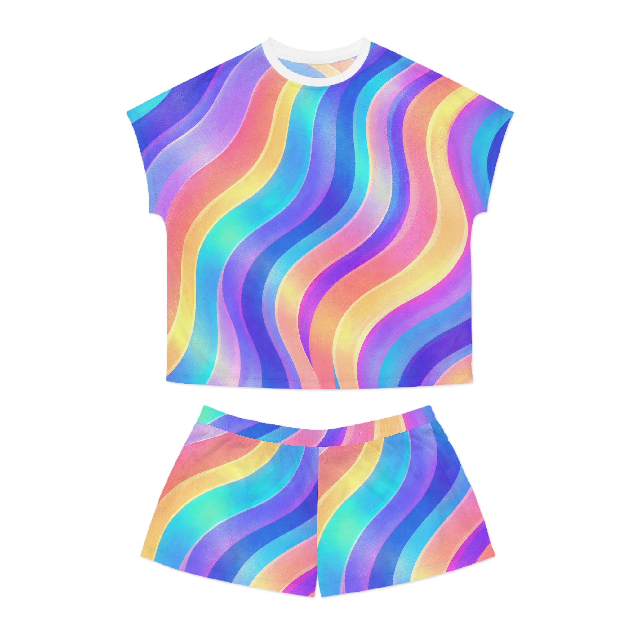 Women's Pink Wave Short Pajama Set — Cozy Sleepwear