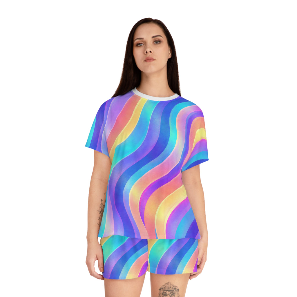 Women's Pink Wave Short Pajama Set — Cozy Sleepwear