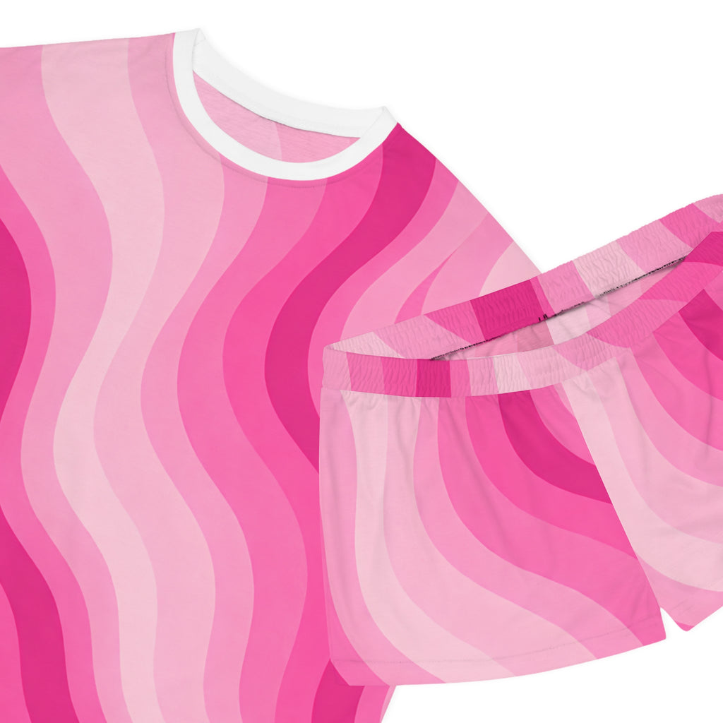 Women's Pink Wave Short Pajama Set — Cozy Sleepwear