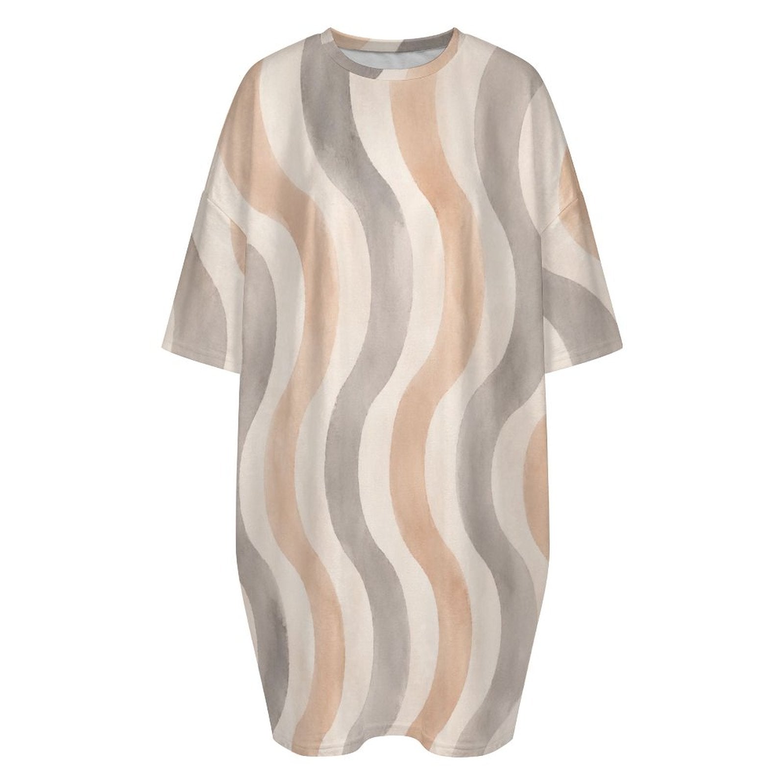 Women's Copacabana flannel nightdress in the Sandstone wave print