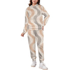 Kids Copacabana hoodie and pants set in the Sandstone wave print