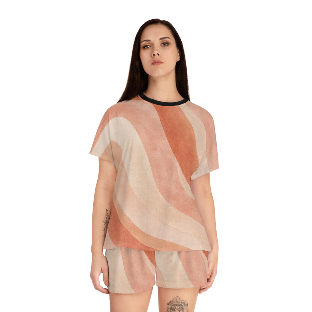 Women's Pink Wave Short Pajama Set — Cozy Sleepwear