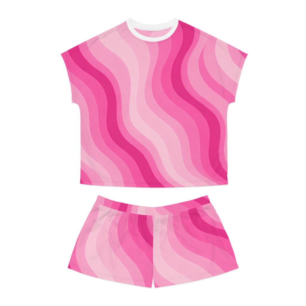 Women's Pink Wave Short Pajama Set — Cozy Sleepwear