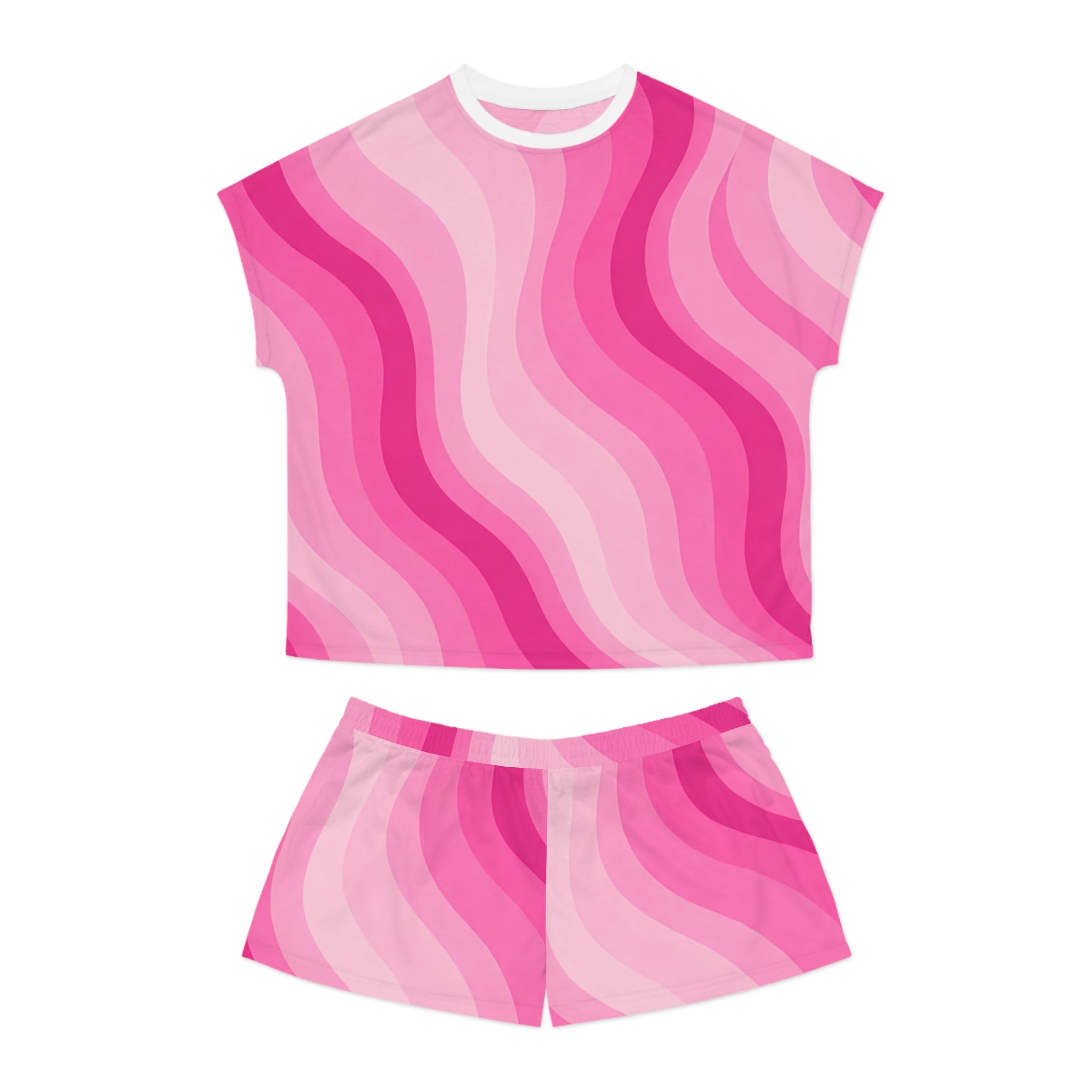 Women's Pink Wave Short Pajama Set — Cozy Sleepwear