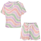 Women's Copacabana Short-Sleeve Loungewear Set – Pastel Fantasy