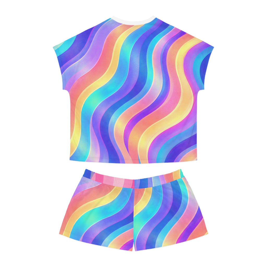 Women's Pink Wave Short Pajama Set — Cozy Sleepwear