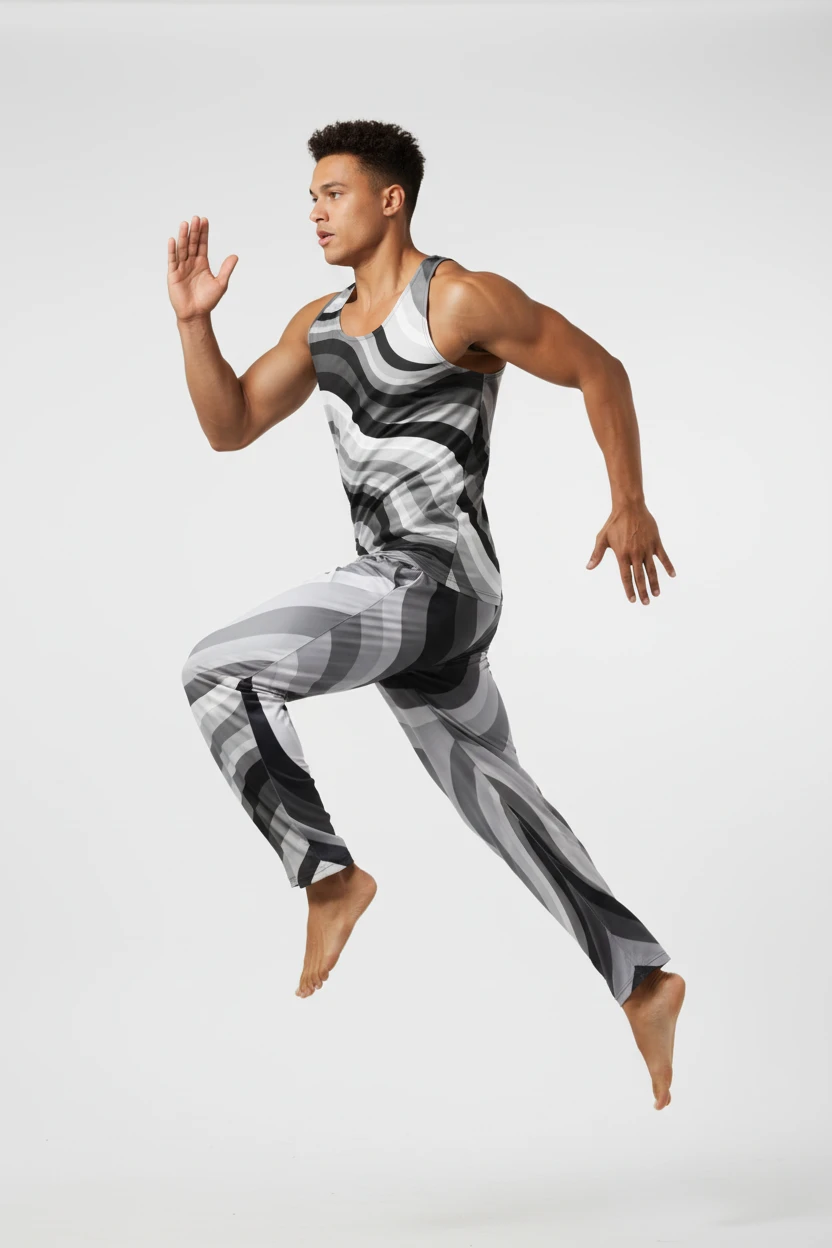 Copacabana print pajama pants - Monochrome by Printify