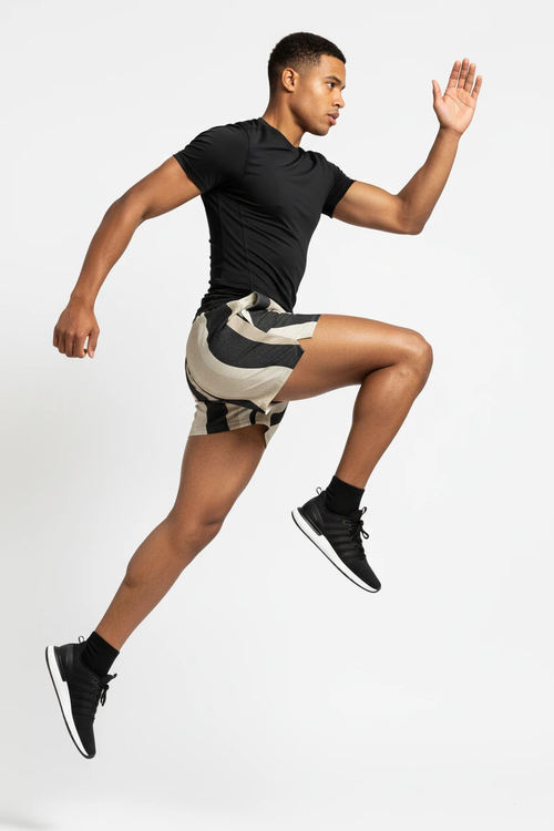 Copacabana Print Athletic Shorts - Sand by Pip and moon