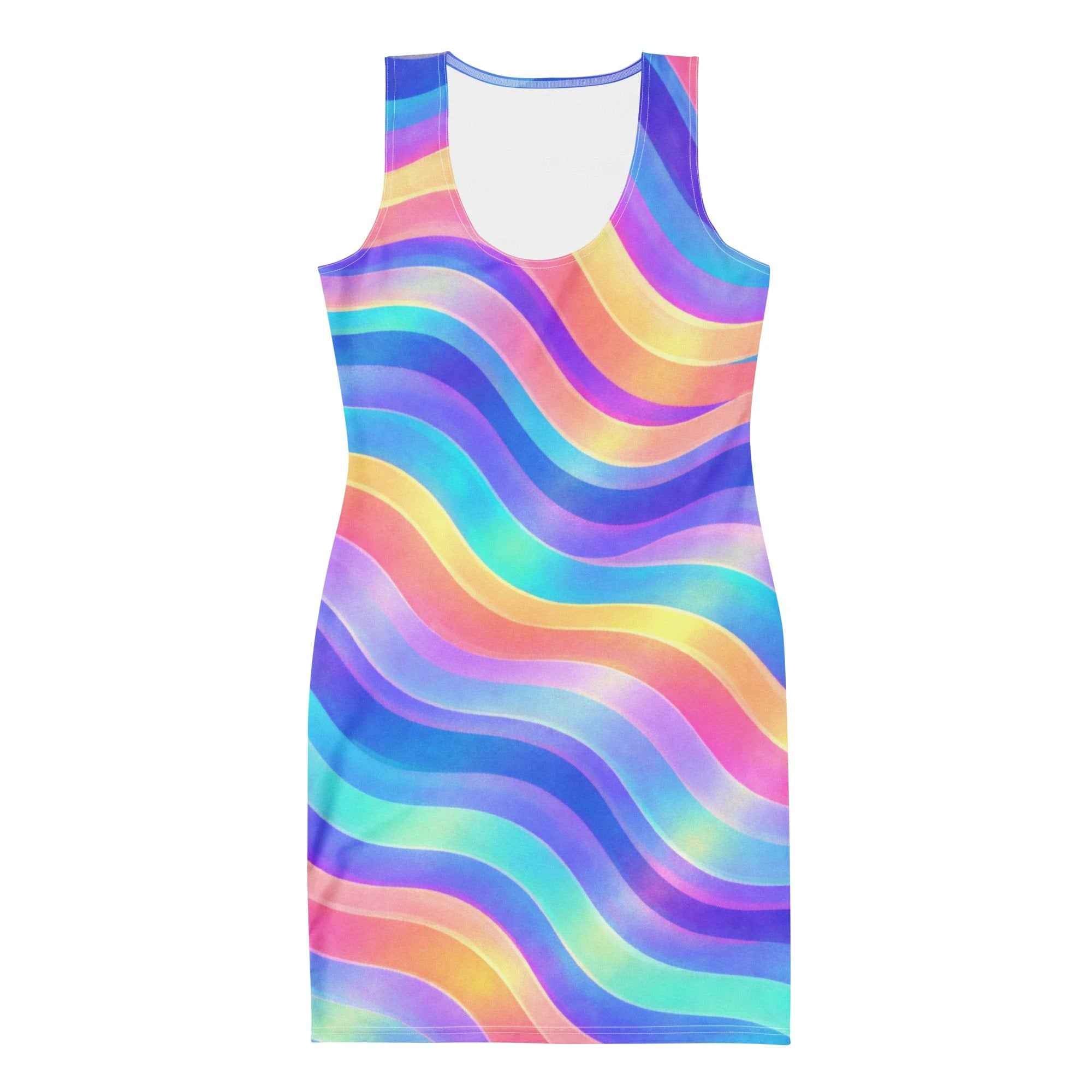 Copacabana Print Bodycon Dress - Holographic