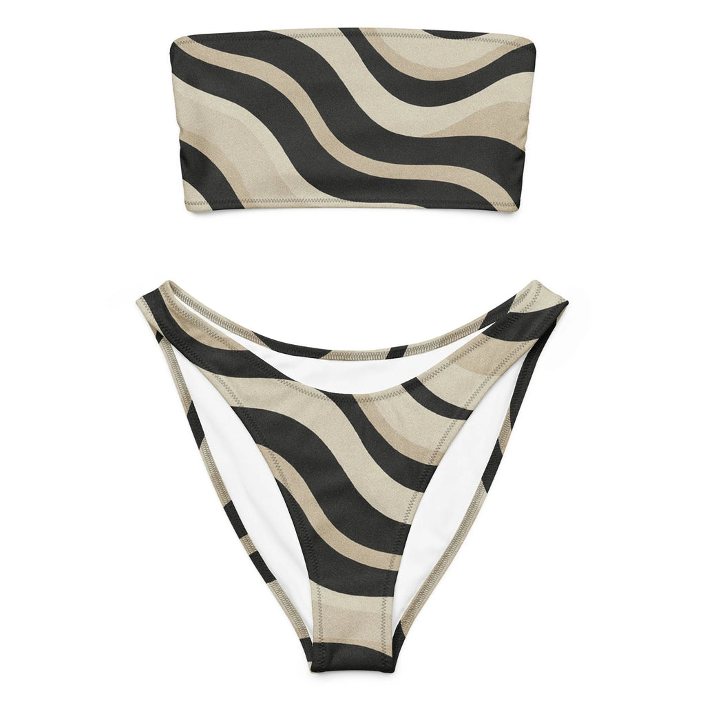 Copacabana Print Recycled bandeau bikini - Sand by Pip and moon