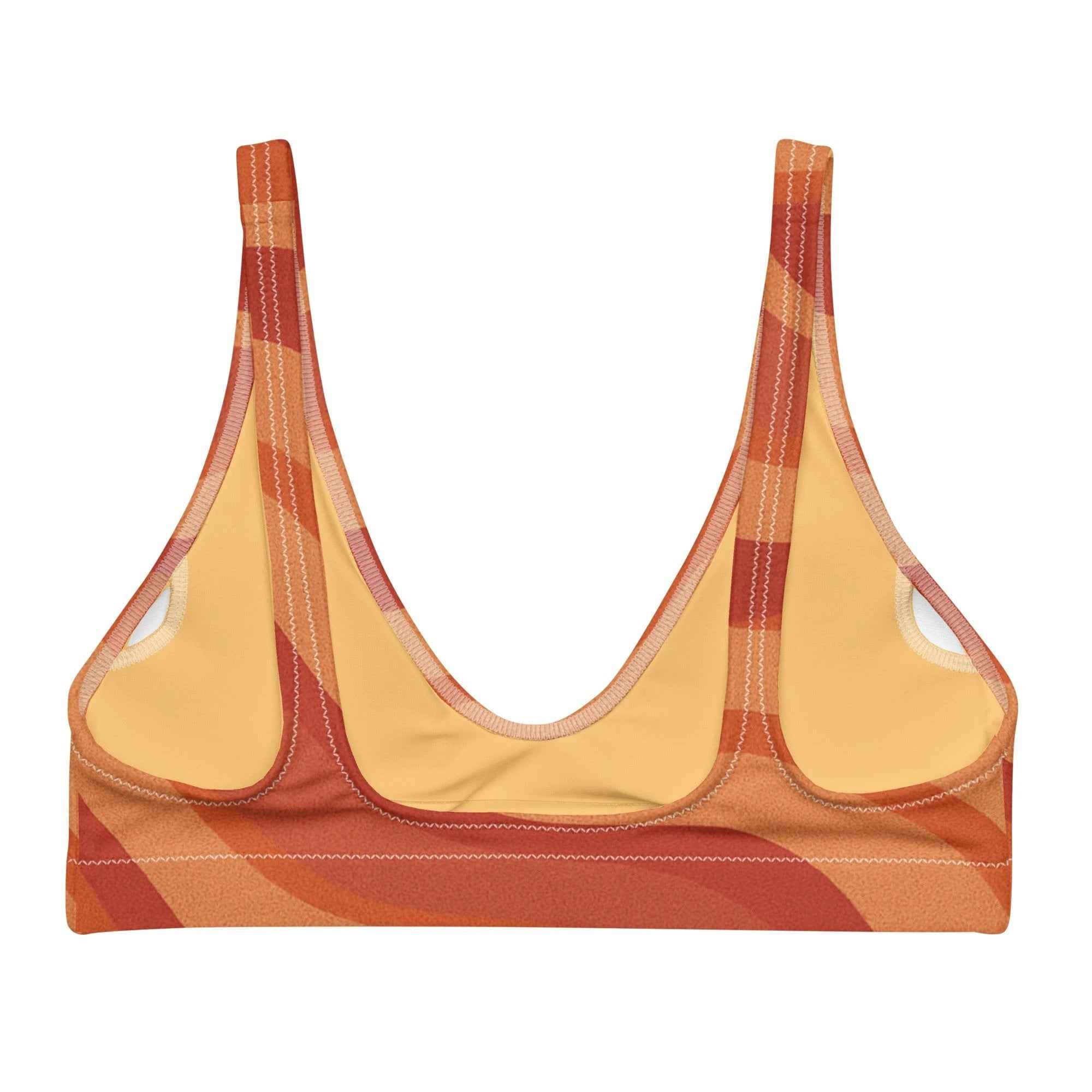 Copacabana Print Recycled Padded Bikini Top - Laranja
