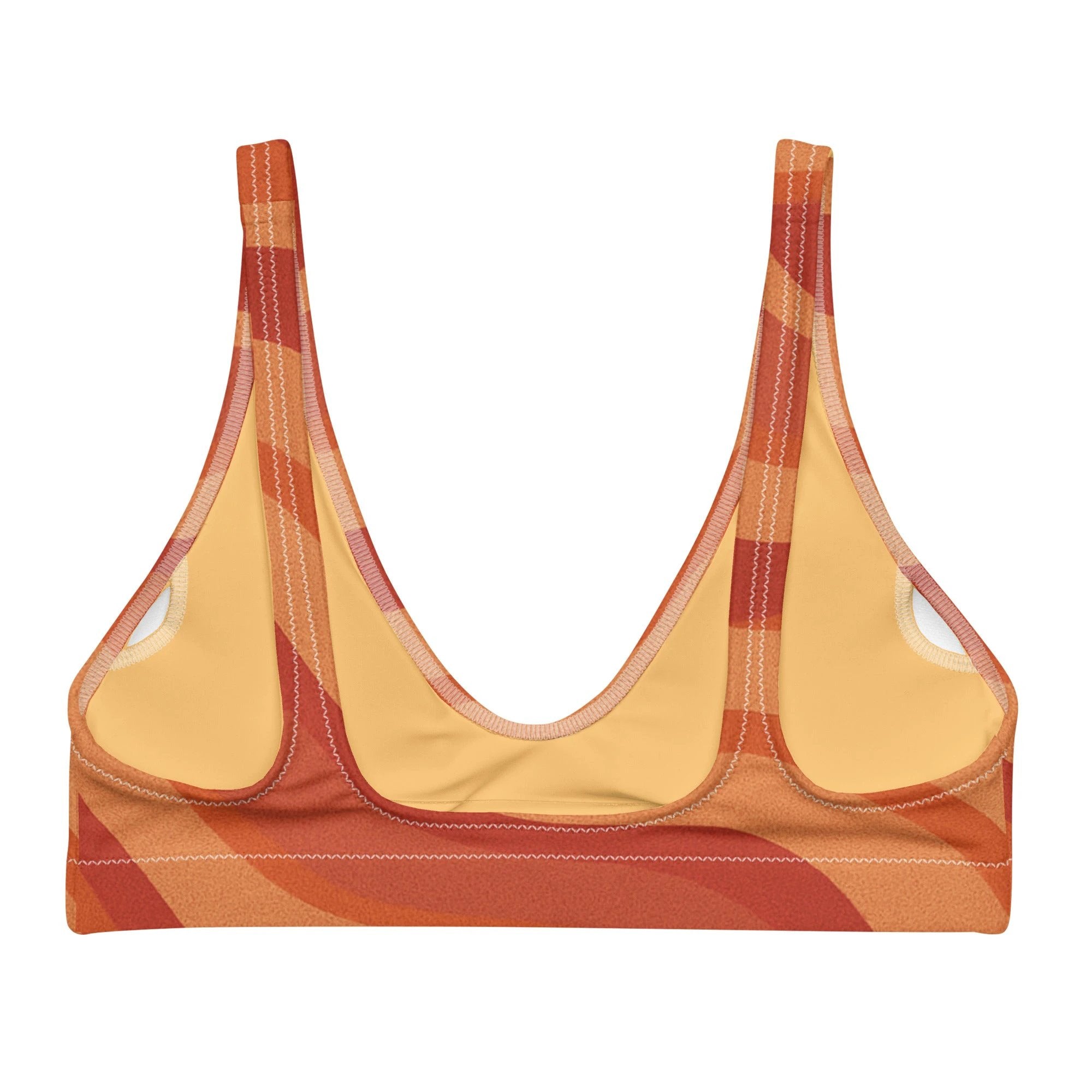 Copacabana Print Recycled padded bikini top - Laranja by Pip and moon