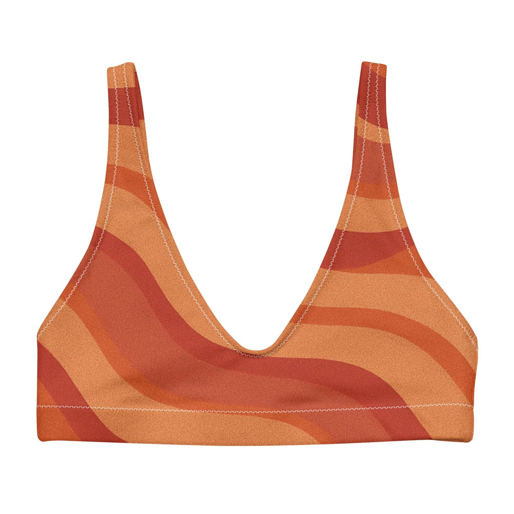 Copacabana Print Recycled padded bikini top - Laranja by Pip and moon