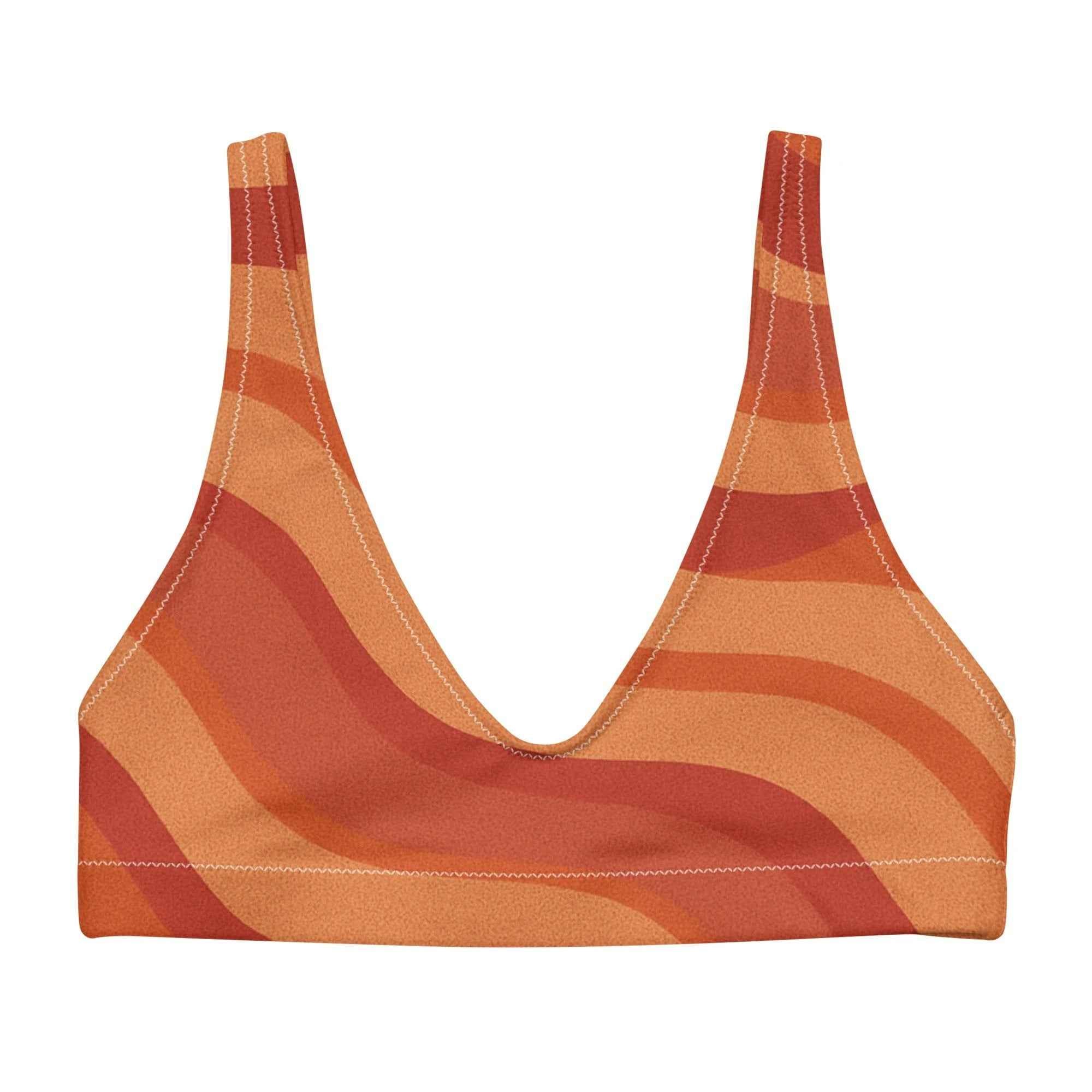 Copacabana Print Recycled Padded Bikini Top - Laranja