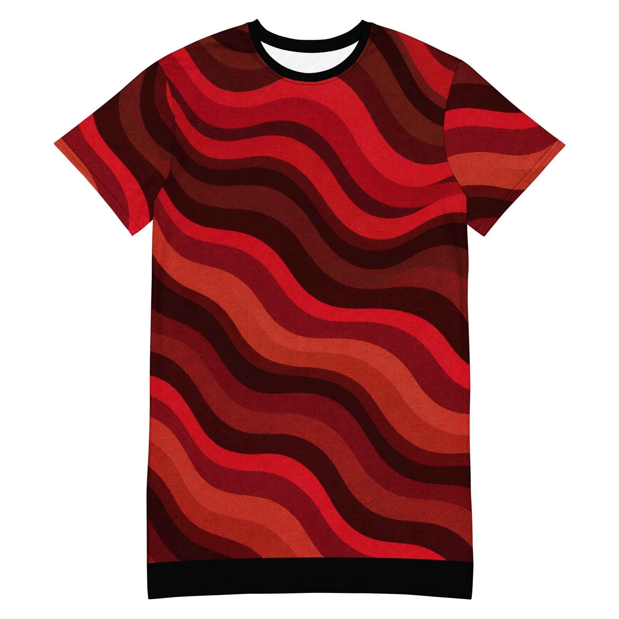 Copacabana Print T-Shirt Dress - Ruby