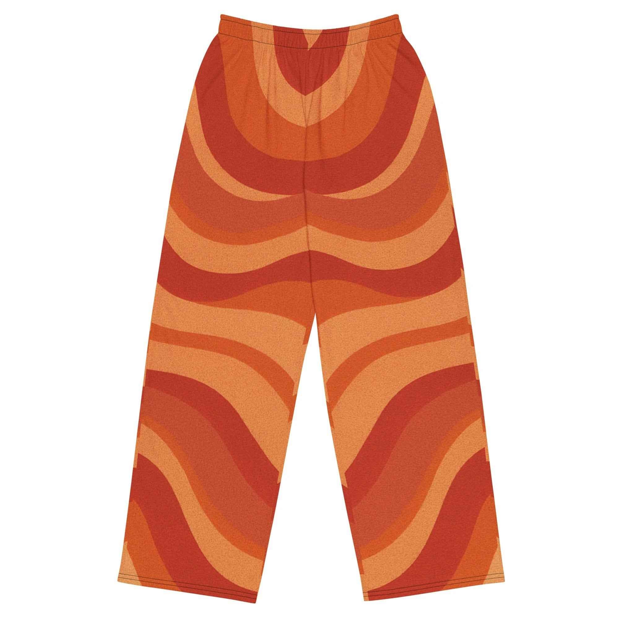 Copacabana Print Wide-Leg Pajama Pants - Laranja