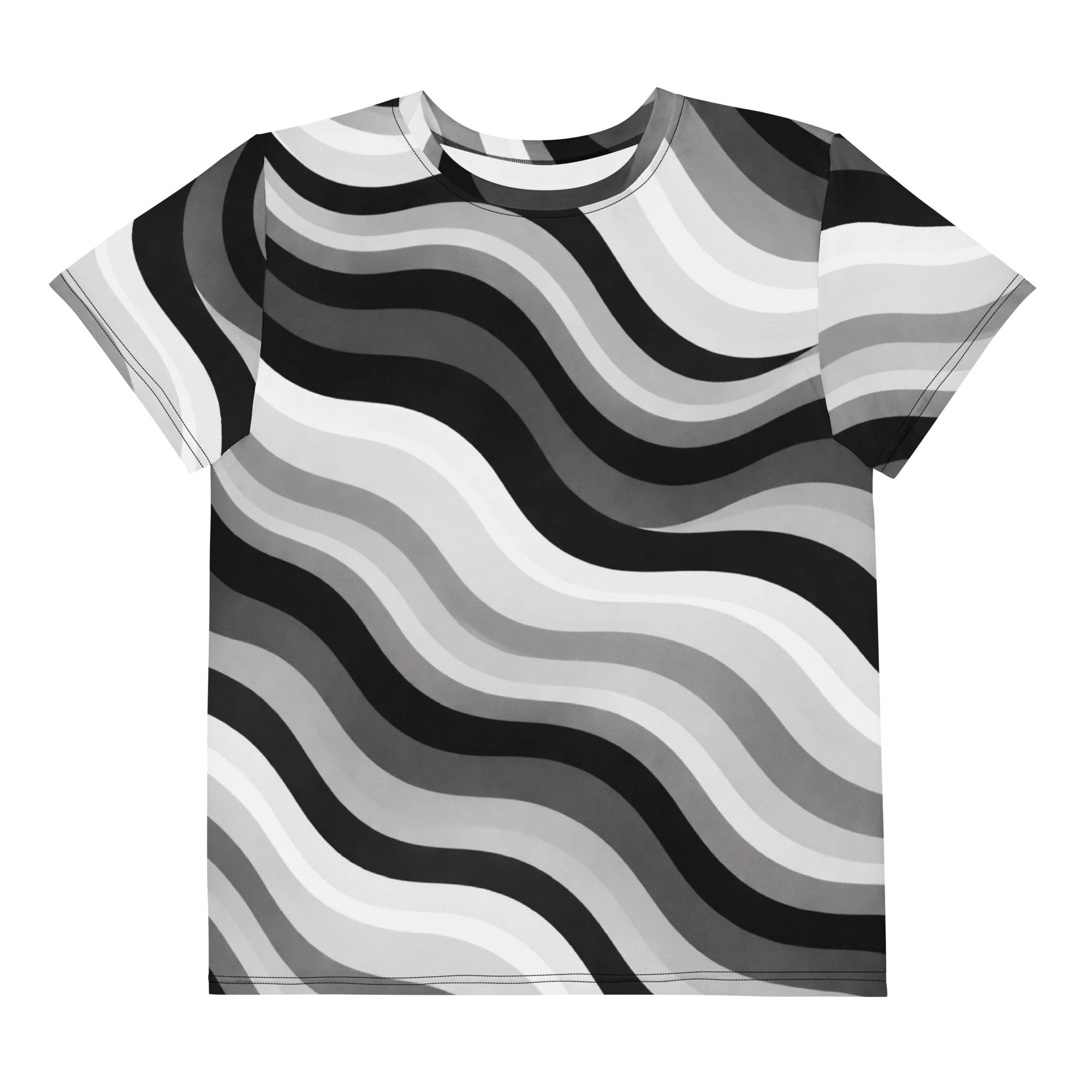 Copacabana Print Youth cotton crew neck t-shirt - Monochrome by Pip and moon