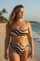 Copacabana Print Recycled bandeau bikini - Sand by Pip and moon