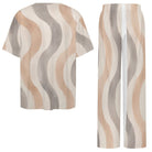 Women's Copacabana short-sleeve pajama set in the Sandstone wave print