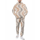 Copacabana unisex hoodie and joggers set in the Sandstone wave print