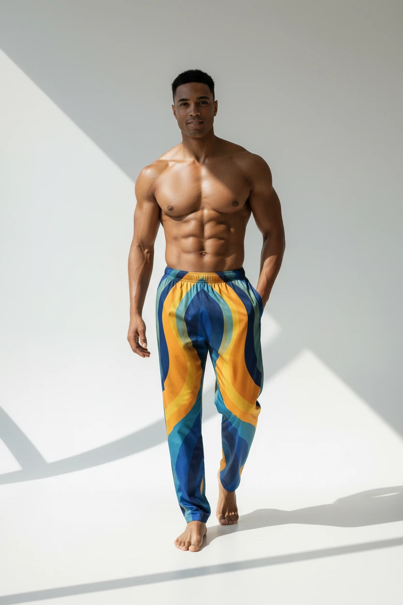 Copacabana print pajama pants - Ocean sunset by Printify