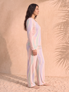 Crewneck Long-Sleeve Pajama Set – Pastel Fantasy, side view