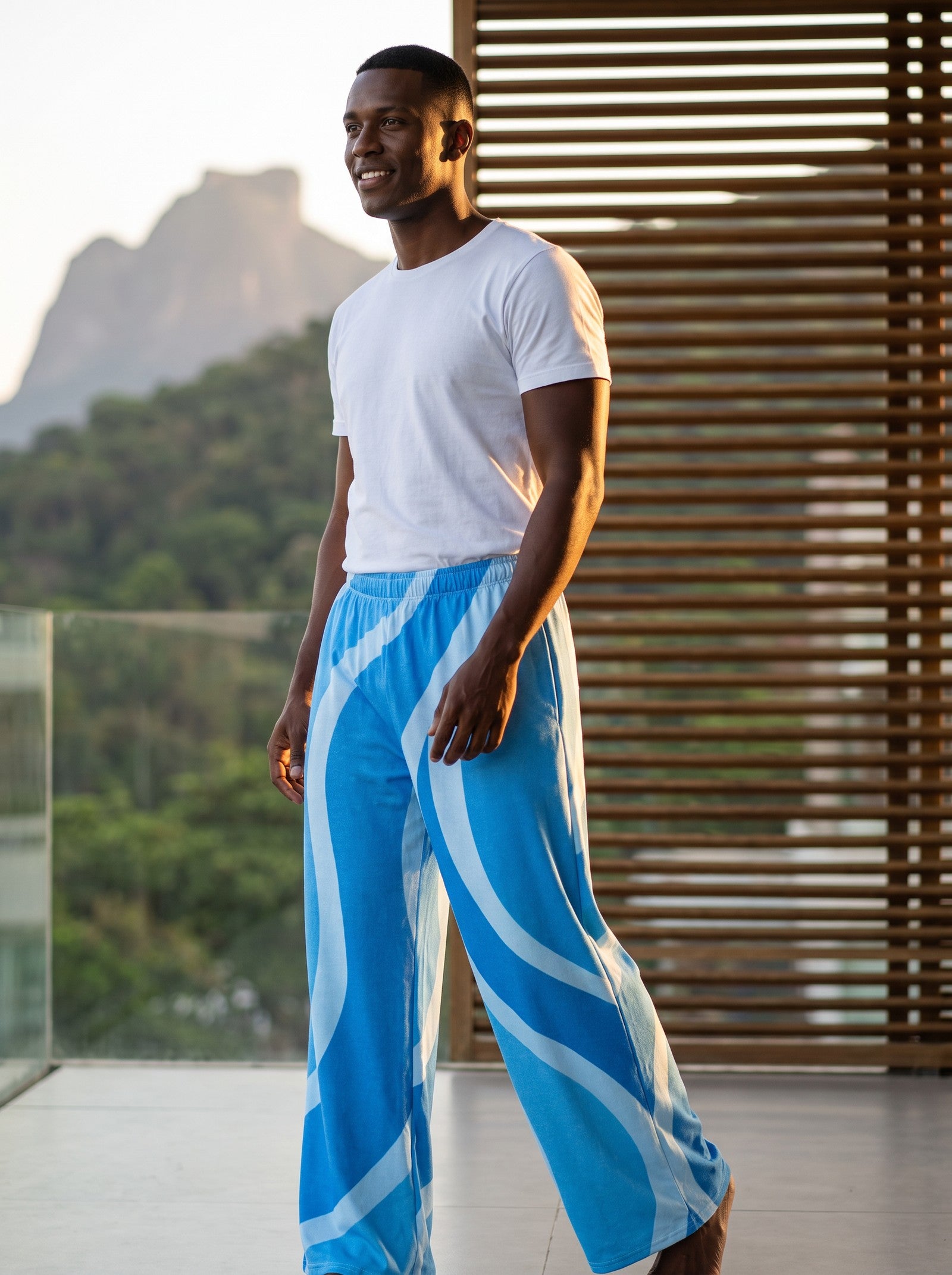 Men's Copacabana Print Pajama Pants – Ocean - front view