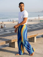 Copacabana Print Pajama Pants Ocean Sunset - Essential Comfort and Style - side view