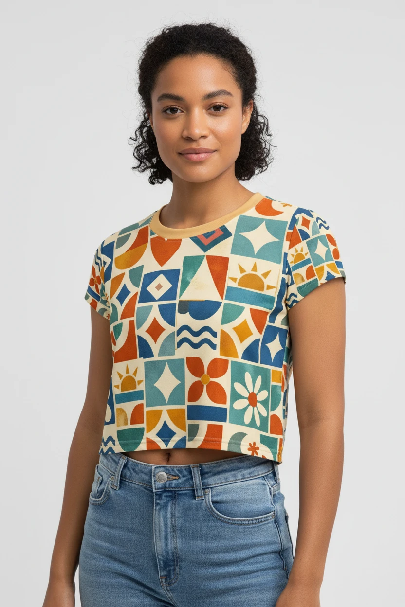 Selaron Print Crop Tee by Pip and moon