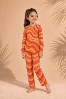 Kids Sleepwear: Copacabana Long-Sleeve Pajama Set – Laranja, back view
