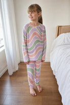 Kids Copacabana Long-Sleeve Pajama Set – Pastel Fantasy - front view