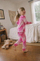 Kids Copacabana Long-Sleeve Pajama Set – Shocking Pink - side view