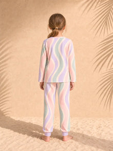Kids Sleepwear: Copacabana Long-Sleeve Pajama Set – Pastel Fantasy, back view