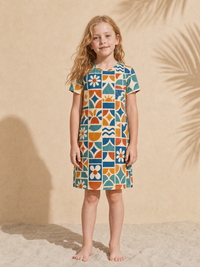 Kids Selarón Print Short-Sleeve Dress