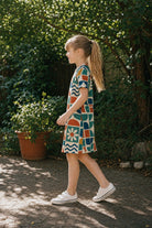 Kids Selarón Print Short-Sleeve Dress - side view