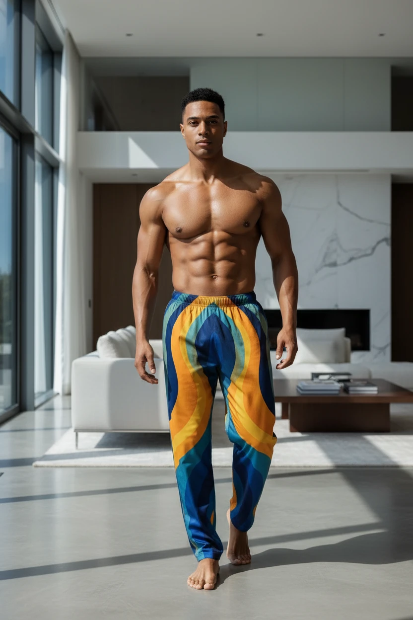 Copacabana print pajama pants - Ocean sunset by Printify