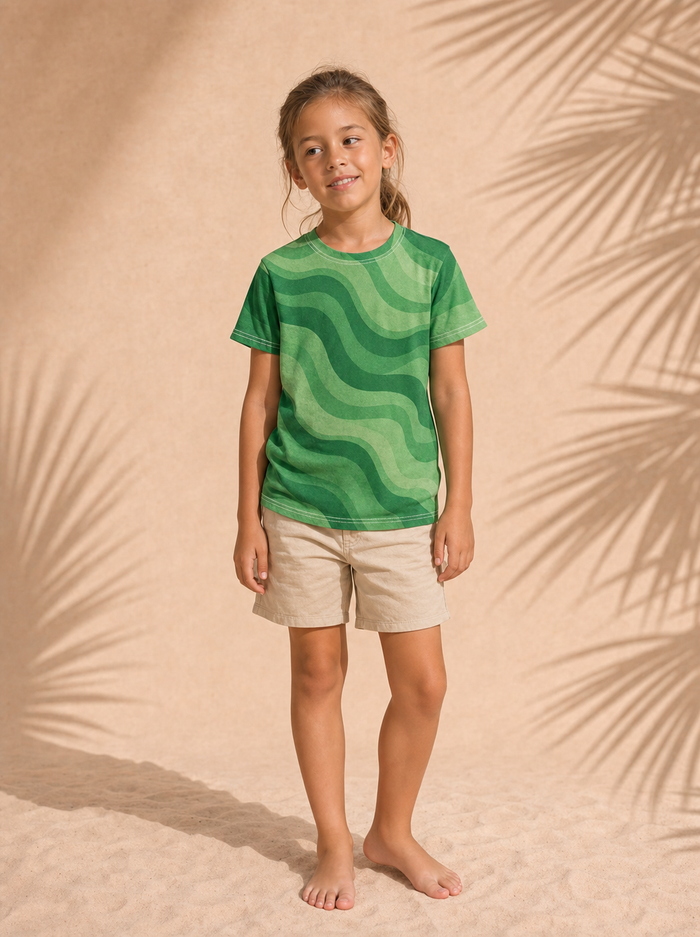 Kids Copacabana Print T-Shirt – Meadowland Crew Neck, front view