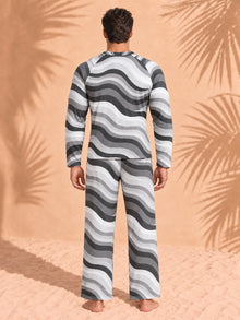 Men's Copacabana Raglan Pajama Set – Monochrome, back view