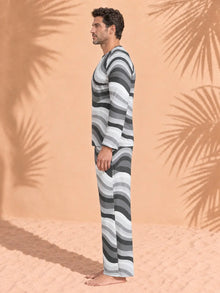 Men's Copacabana Raglan Pajama Set – Monochrome, side view